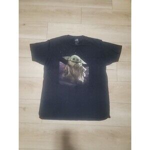 Star Wars Shirt Mens Large Black Mandalorian Baby Yoda Short Sleeve Fifthsun*